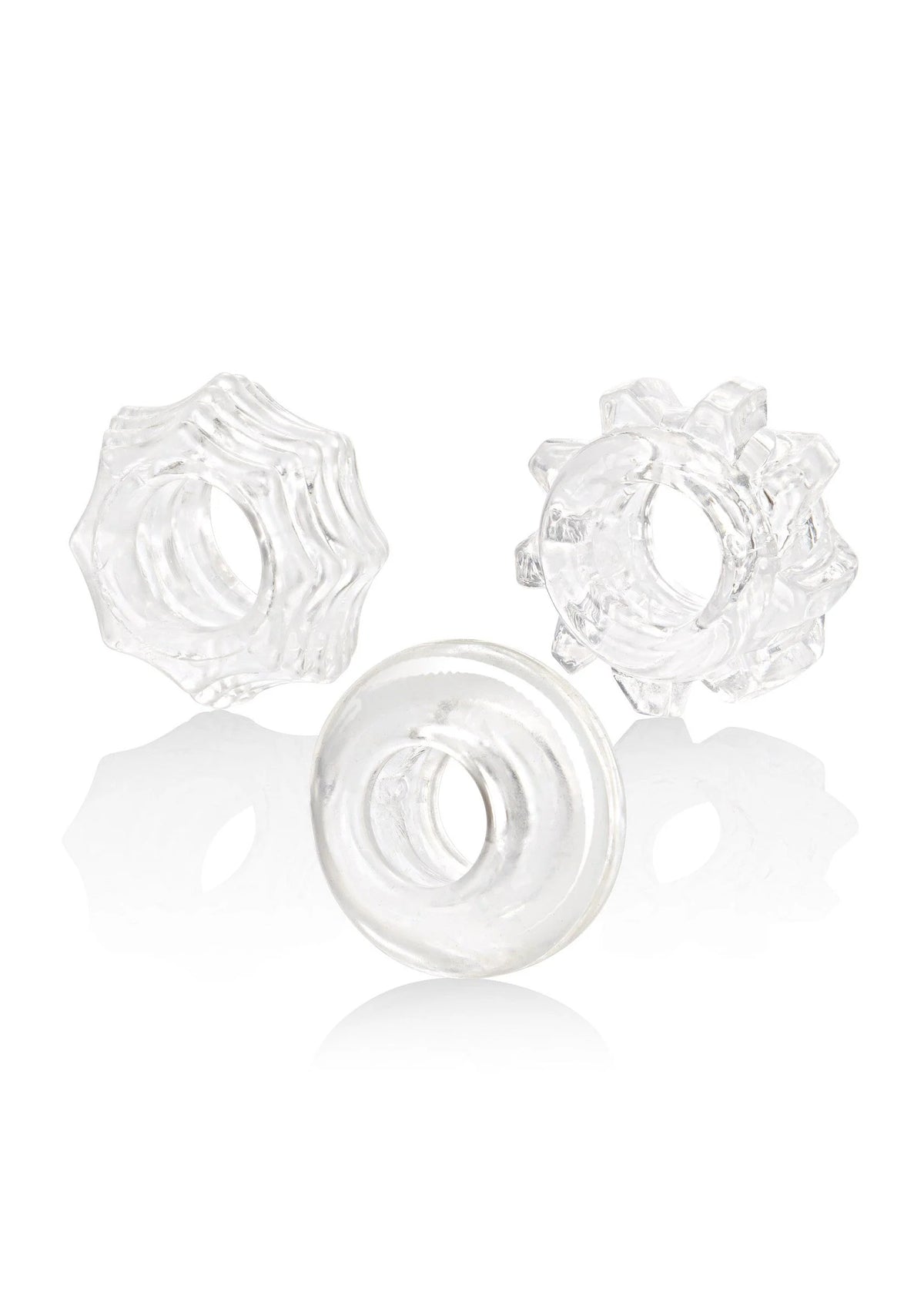 Bestel: Reversible Ring Set by CalExotics Rings - bij Happytoys: de erotische sex webshop | liever Happy dan Easy ⭐⭐⭐⭐⭐ - Clear - 12732 - CLEAR