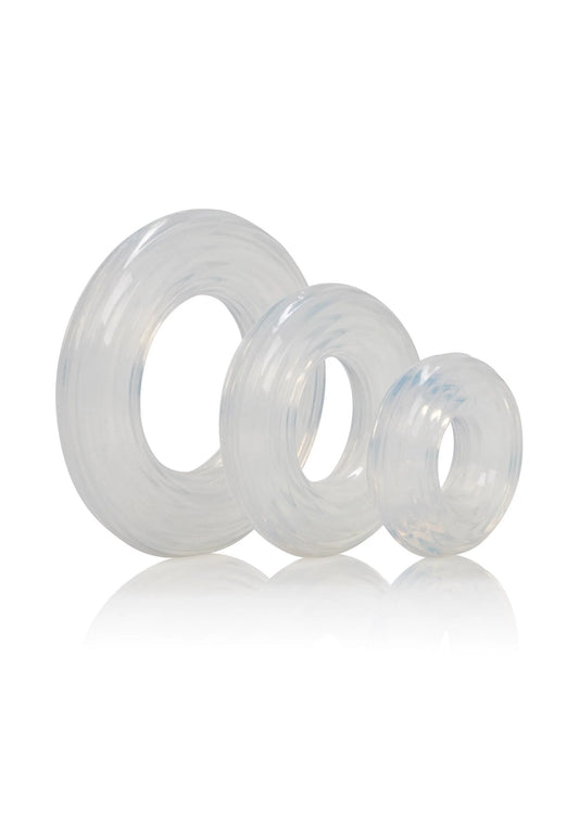Bestel: CalExotics Premium Silicone Ring Set - bij Happytoys: de erotische sex webshop | liever Happy dan Easy ⭐⭐⭐⭐⭐ - Default Title - 12736 - CLEAR
