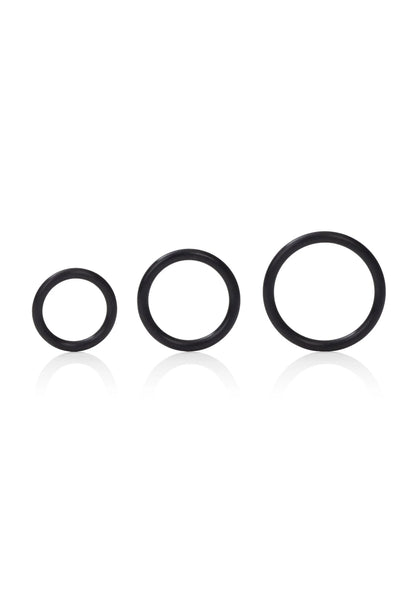 Bestel: Silicone Support cockrings by CalExotics Rings - bij Happytoys: de erotische sex webshop | liever Happy dan Easy ⭐⭐⭐⭐⭐ - Zwart - 12745 - BLACK
