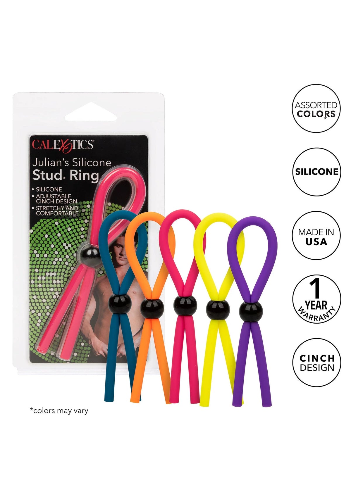 Bestel: Julian’s Silicone Stud Ring by CalExotics - bij Happytoys: de erotische sex webshop | liever Happy dan Easy ⭐⭐⭐⭐⭐