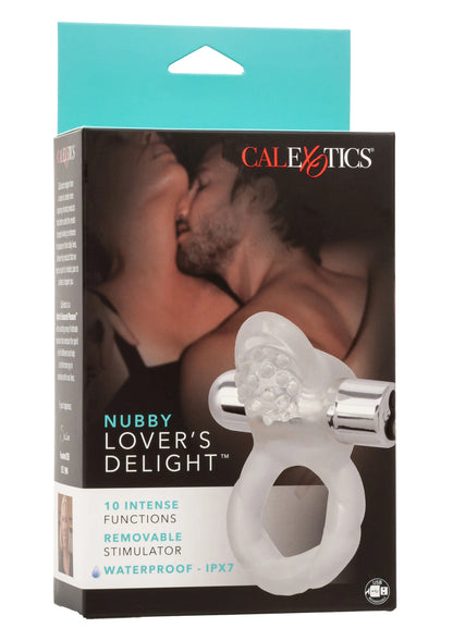 Bestel: Nubby Lover's Delight vibratong cockring by CalExotics - bij Happytoys: de erotische sex webshop | liever Happy dan Easy ⭐⭐⭐⭐⭐