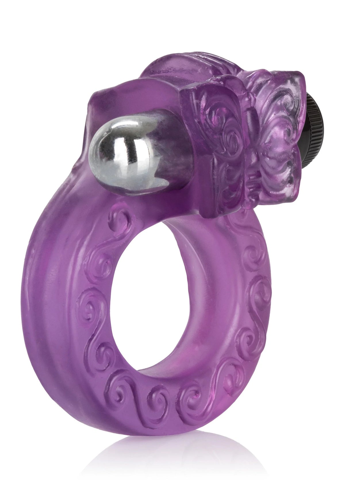 Bestel: Intimate Butterfly vibrating cockring Ring by CalExotics - bij Happytoys: de erotische sex webshop | liever Happy dan Easy ⭐⭐⭐⭐⭐ - Default Title - 12819 - PURPLE