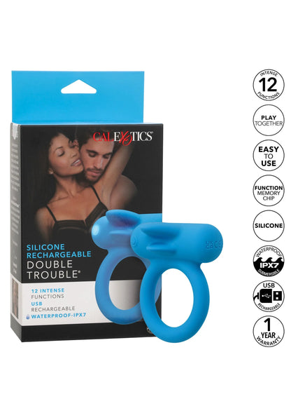 Bestel: Rechargeable Double Trouble by CalExotics - bij Happytoys: de erotische sex webshop | liever Happy dan Easy ⭐⭐⭐⭐⭐