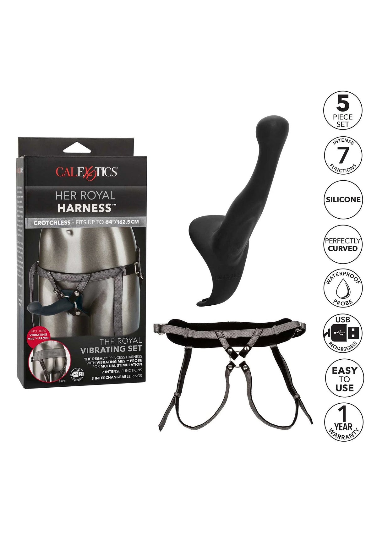 Bestel: Her Royal Harness The Royal Vibrating Pegging Strap On set by CalExotics - bij Happytoys: de erotische sex webshop | liever Happy dan Easy ⭐⭐⭐⭐⭐