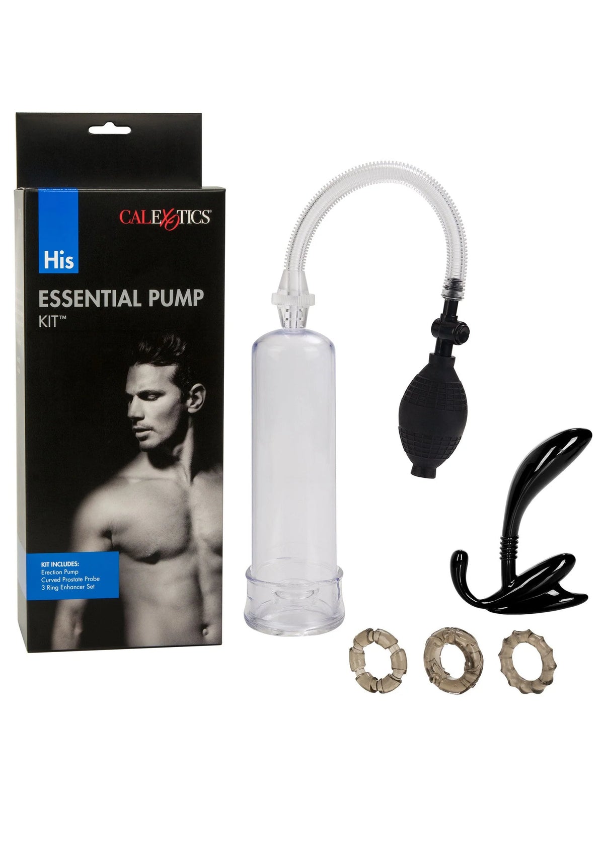 Bestel: His Essential Pump Kit Penis Pomp by CalExotics - bij Happytoys: de erotische sex webshop | liever Happy dan Easy ⭐⭐⭐⭐⭐