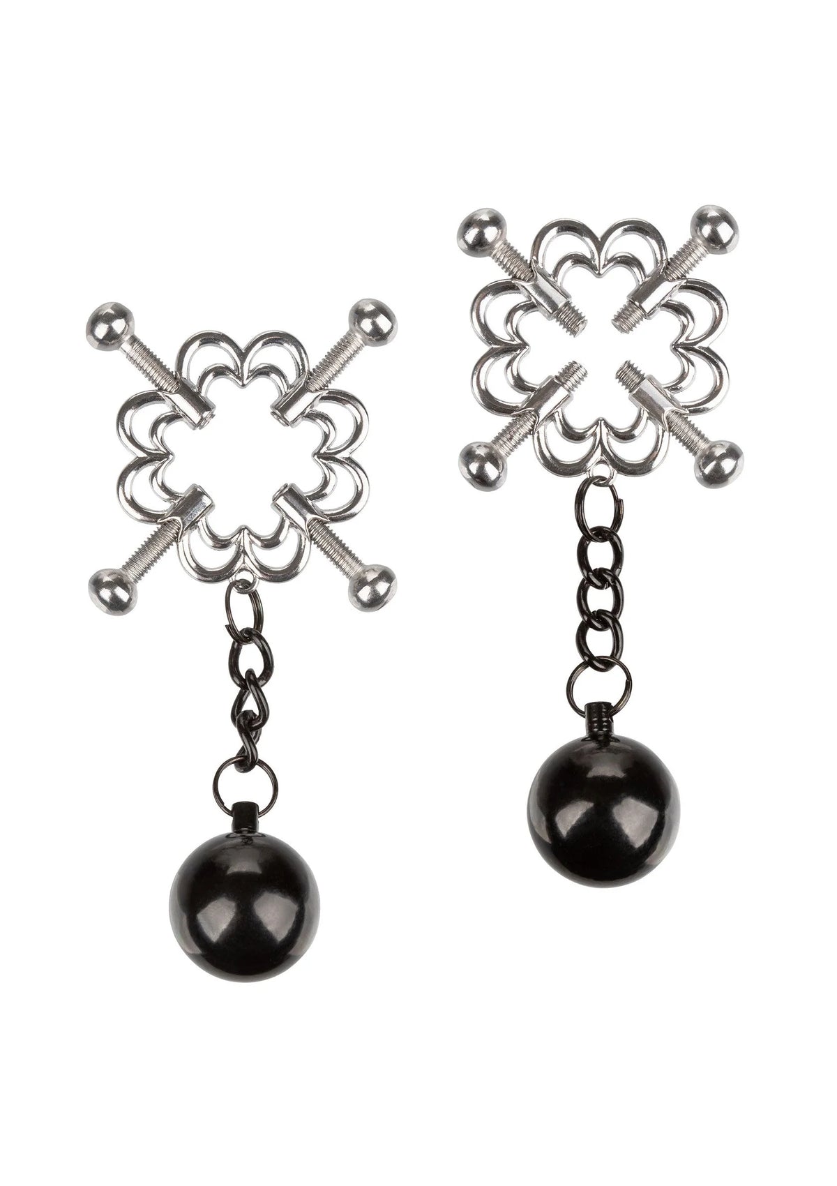 Bestel: 4 - Point Weighted Nipple Press by CalExotics - bij Happytoys: de erotische sex webshop | liever Happy dan Easy ⭐⭐⭐⭐⭐ - Default Title - 12916 - SILVER