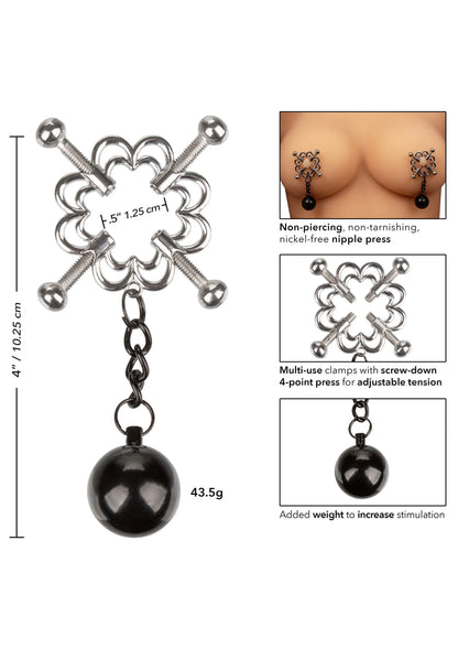 Bestel: 4 - Point Weighted Nipple Press by CalExotics - bij Happytoys: de erotische sex webshop | liever Happy dan Easy ⭐⭐⭐⭐⭐