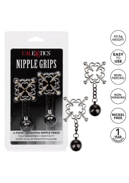 Bestel: 4 - Point Weighted Nipple Press by CalExotics - bij Happytoys: de erotische sex webshop | liever Happy dan Easy ⭐⭐⭐⭐⭐