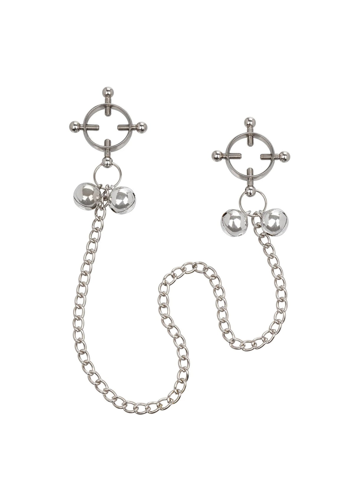 Bestel: 4 Point Nipple Press With Bells by CalExotics - bij Happytoys: de erotische sex webshop | liever Happy dan Easy ⭐⭐⭐⭐⭐ - Default Title - 12918 - METAL