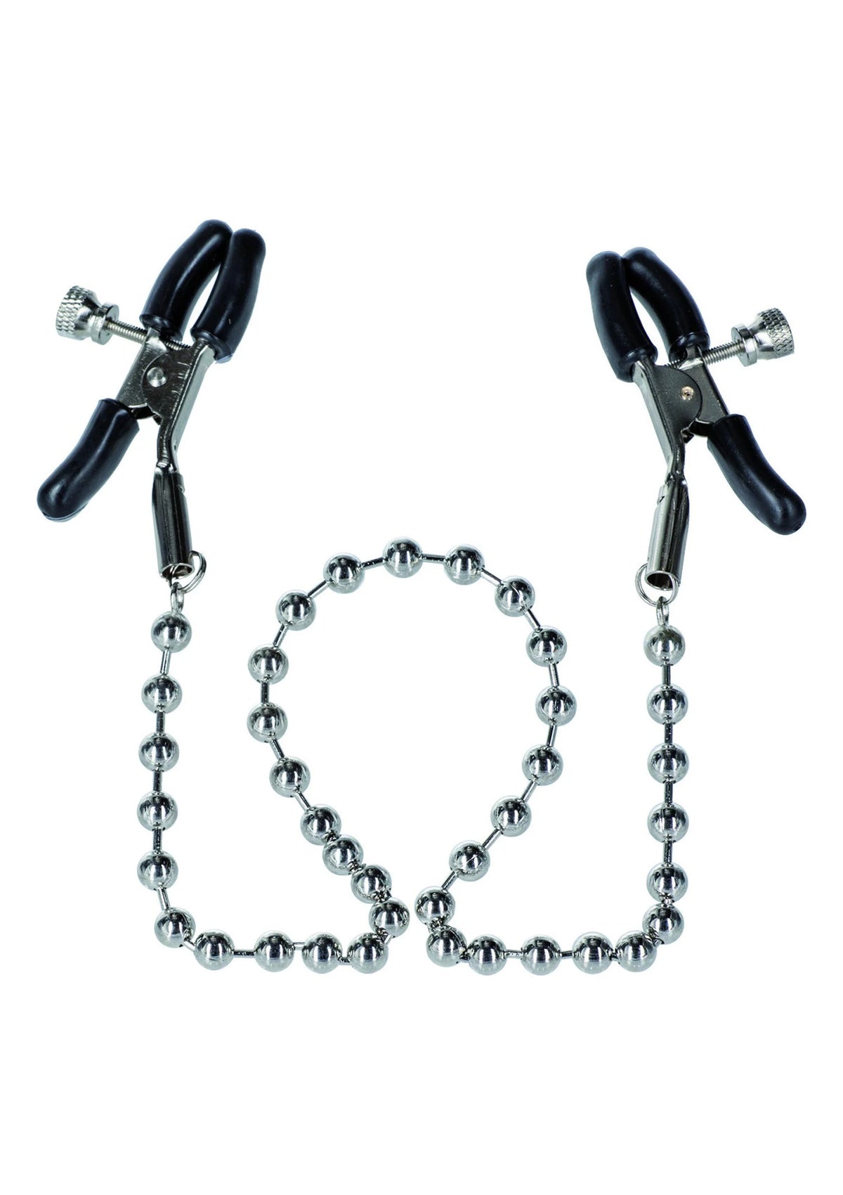 Bestel: Nipple Play Silver Beaded Nipple Clamps Tepelklemmen byCal Exotics - bij Happytoys: de erotische sex webshop | liever Happy dan Easy ⭐⭐⭐⭐⭐ - Default Title - 12935 - METAL