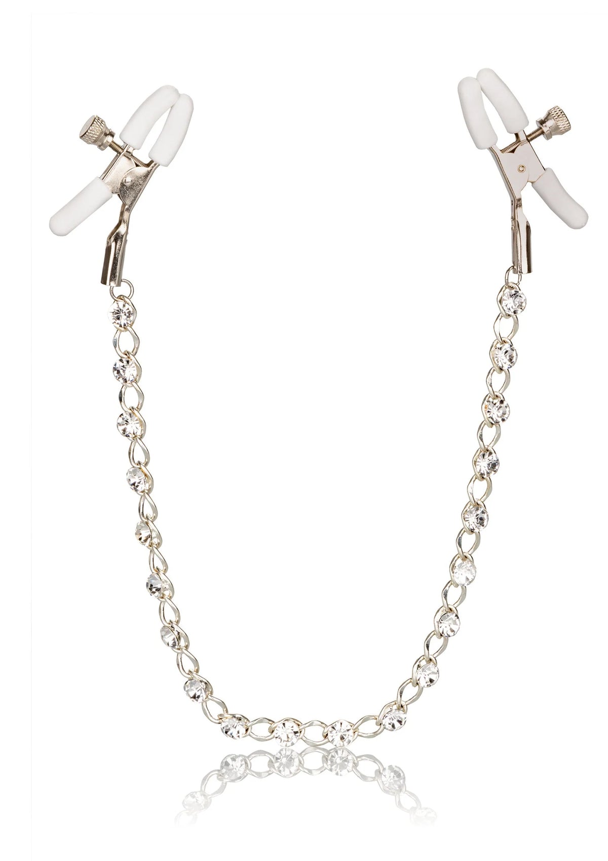 Bestel: Nipple Play Crystal Chain tepel klemmen by CalExotics - bij Happytoys: de erotische sex webshop | liever Happy dan Easy ⭐⭐⭐⭐⭐ - Default Title - 12954 - SILVER
