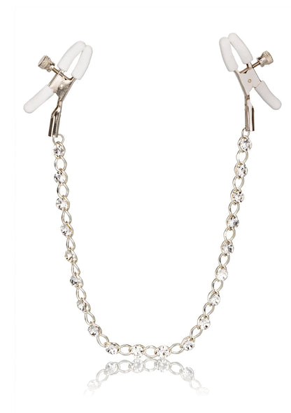 Bestel: Nipple Play Crystal Chain tepel klemmen by CalExotics - bij Happytoys: de erotische sex webshop | liever Happy dan Easy ⭐⭐⭐⭐⭐ - Default Title - 12954 - SILVER