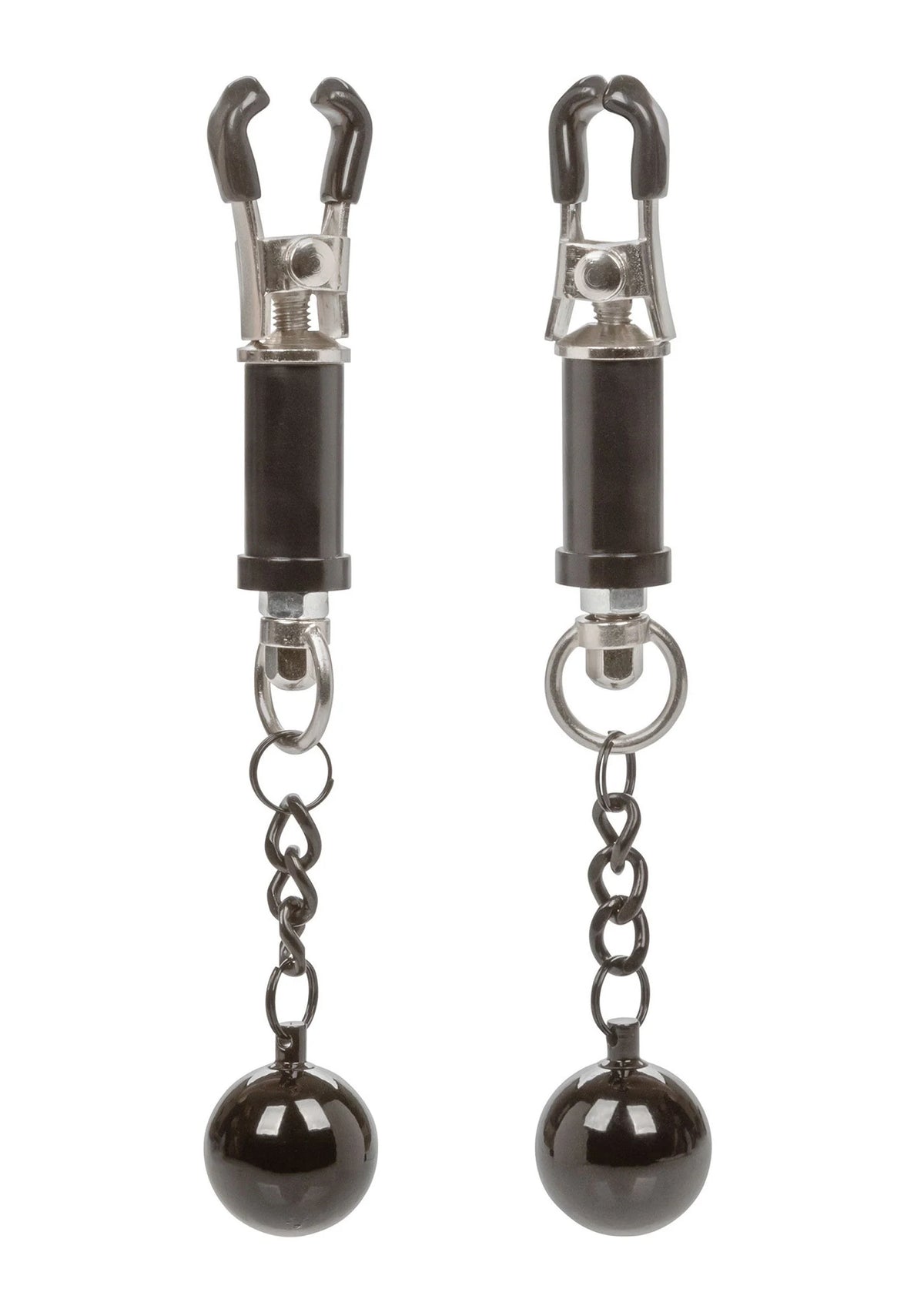 Bestel: Nipple Grips Weighted Twist Nipple Clamps by CalExotics - bij Happytoys: de erotische sex webshop | liever Happy dan Easy ⭐⭐⭐⭐⭐ - Default Title - 12966 - SILVER