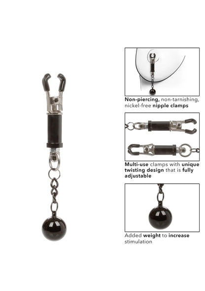 Bestel: Nipple Grips Weighted Twist Nipple Clamps by CalExotics - bij Happytoys: de erotische sex webshop | liever Happy dan Easy ⭐⭐⭐⭐⭐