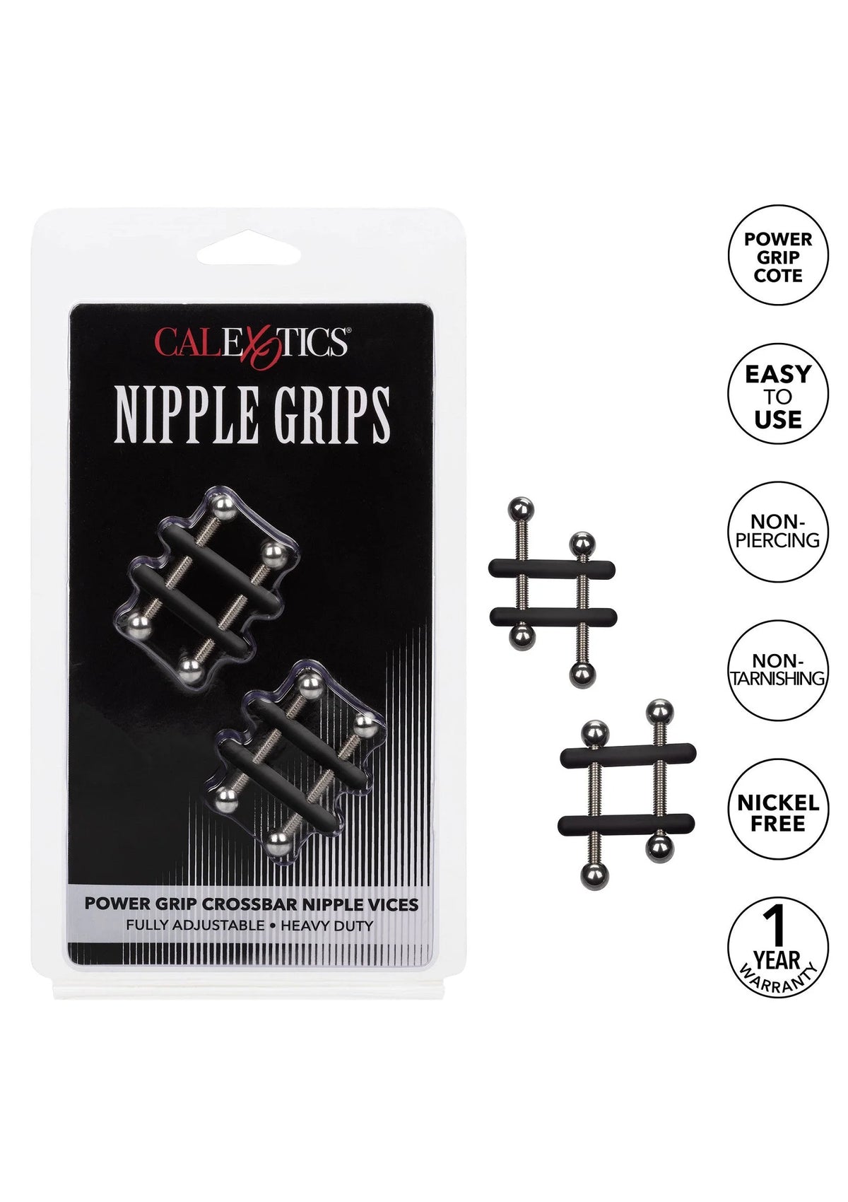 Bestel: Nipple Grips Power Grip Crossbar Nipple Vices by CalExotics - bij Happytoys: de erotische sex webshop | liever Happy dan Easy ⭐⭐⭐⭐⭐