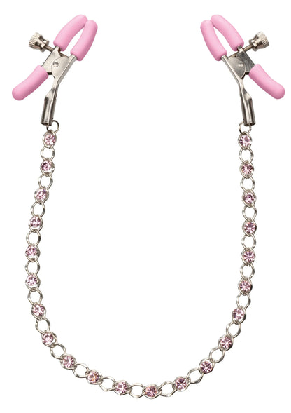 Bestel: Crystal Chain Nipple Clamps by CalExotics - bij Happytoys: de erotische sex webshop | liever Happy dan Easy ⭐⭐⭐⭐⭐ - Default Title - 12969 - PINK