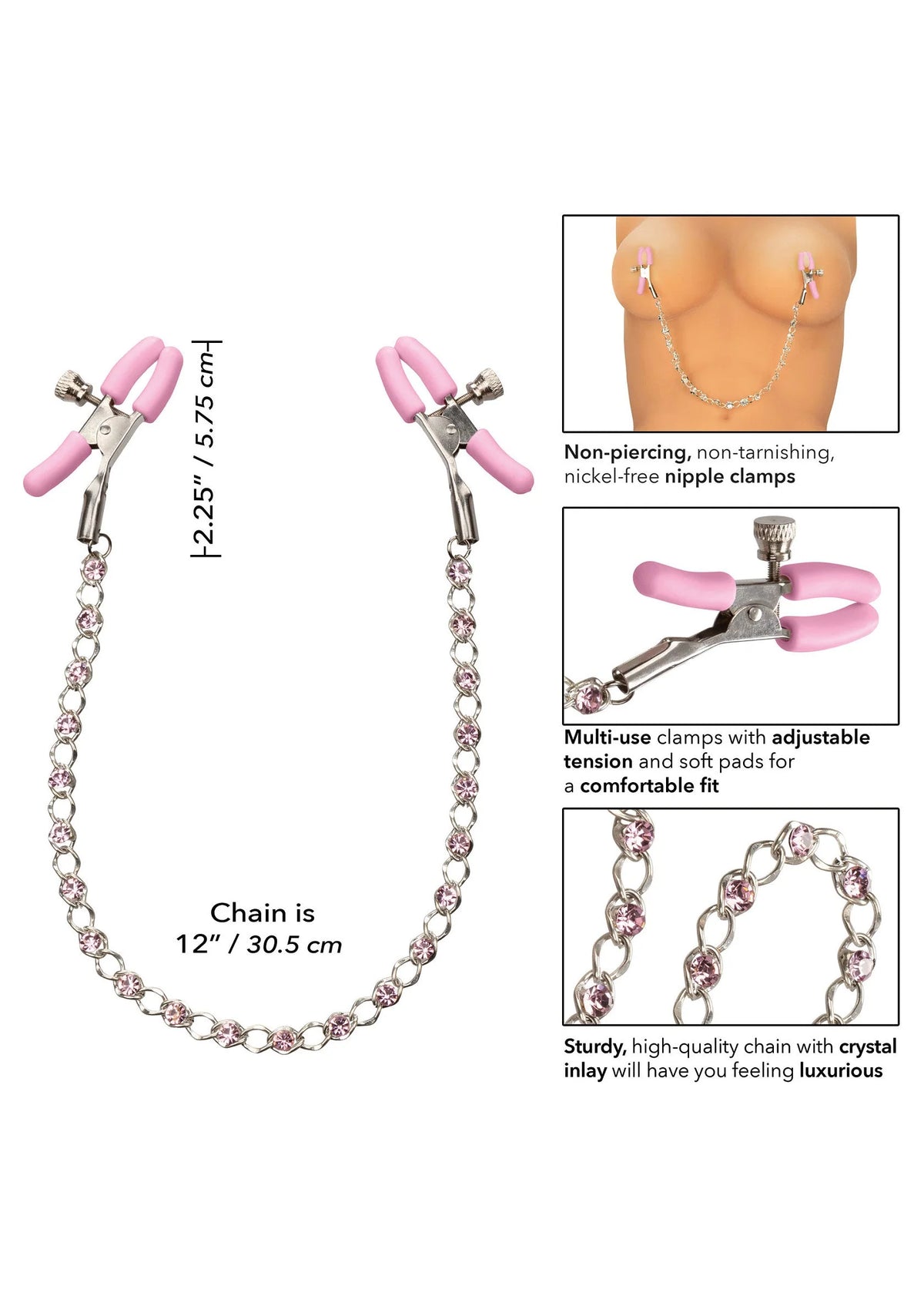 Bestel: Crystal Chain Nipple Clamps by CalExotics - bij Happytoys: de erotische sex webshop | liever Happy dan Easy ⭐⭐⭐⭐⭐