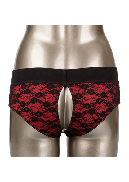 Bestel: Scandal Crotchless Pegging Panty Set S/M by CalExotics - bij Happytoys: de erotische sex webshop | liever Happy dan Easy ⭐⭐⭐⭐⭐