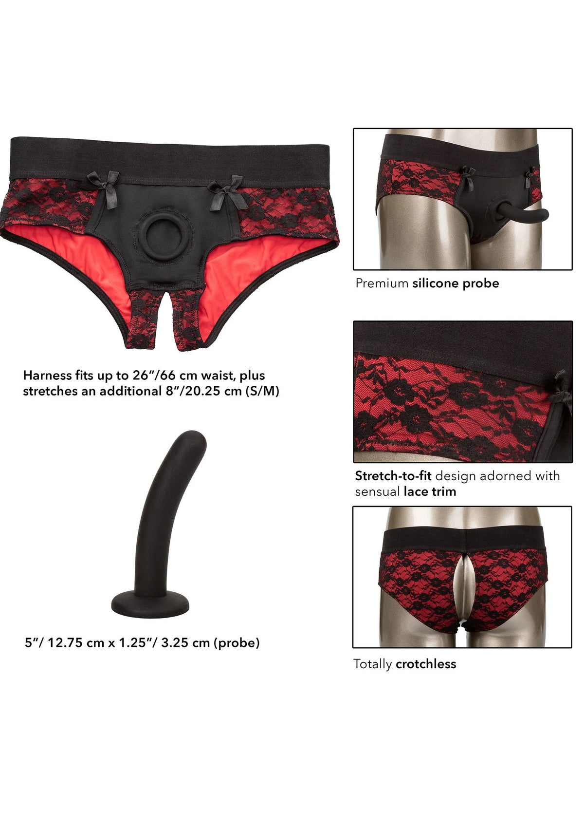 Bestel: Scandal Crotchless Pegging Panty Set S/M by CalExotics - bij Happytoys: de erotische sex webshop | liever Happy dan Easy ⭐⭐⭐⭐⭐