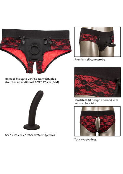 Bestel: Scandal Crotchless Pegging Panty Set S/M by CalExotics - bij Happytoys: de erotische sex webshop | liever Happy dan Easy ⭐⭐⭐⭐⭐