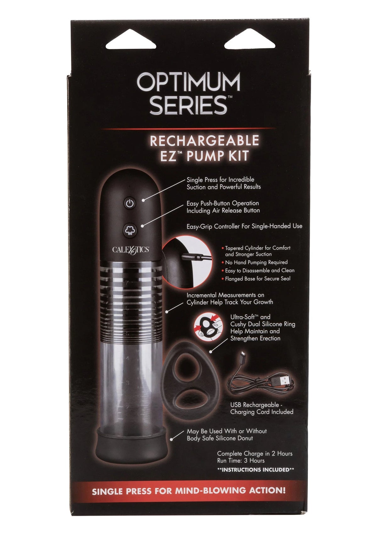 Bestel: Optimum Series Rechargeable EZ Pump Kit by CalExotics - bij Happytoys: de erotische sex webshop | liever Happy dan Easy ⭐⭐⭐⭐⭐