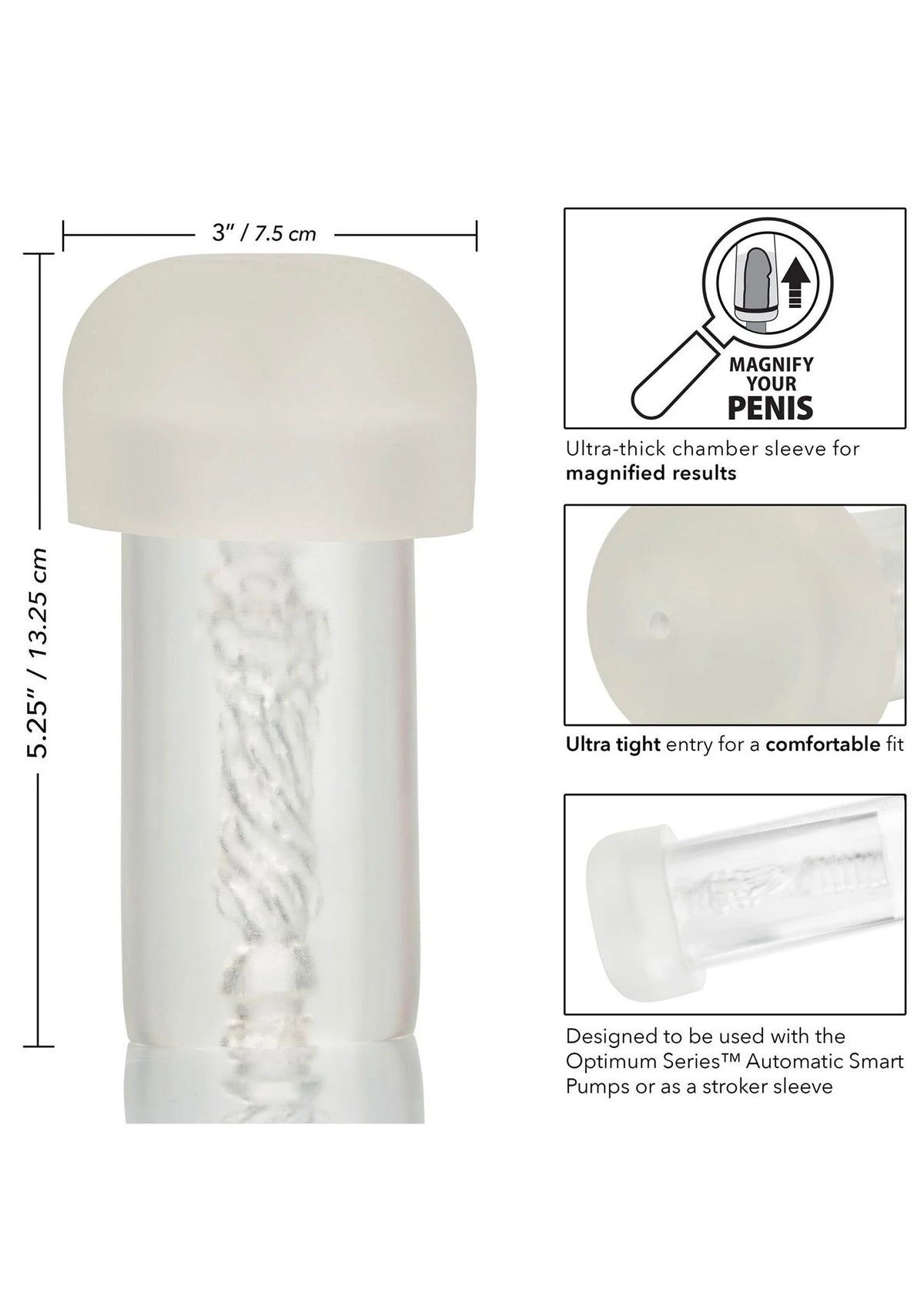 Bestel: Optimum Series Automatic Smart Pump Replacement Sleeve by CalExotics - bij Happytoys: de erotische sex webshop | liever Happy dan Easy ⭐⭐⭐⭐⭐