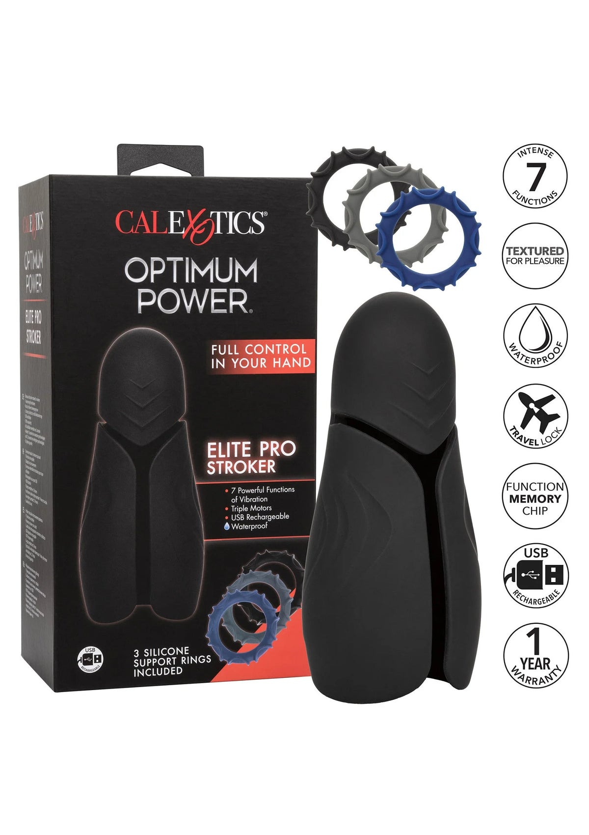 Bestel: Optimum Power Elite Pro Stroker by CalExotics - bij Happytoys: de erotische sex webshop | liever Happy dan Easy ⭐⭐⭐⭐⭐