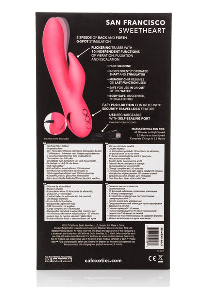 Bestel: San Francisco Sweetheart Double Vibrator by CalExotics California Dreaming - bij Happytoys: de erotische sex webshop | liever Happy dan Easy ⭐⭐⭐⭐⭐