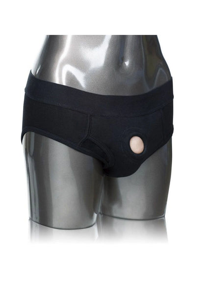 Bestel: Packer Gear Brief Harness for pegging by CalExotics - bij Happytoys: de erotische sex webshop | liever Happy dan Easy ⭐⭐⭐⭐⭐ - L/XL - 13485 - BLACK - L/XL