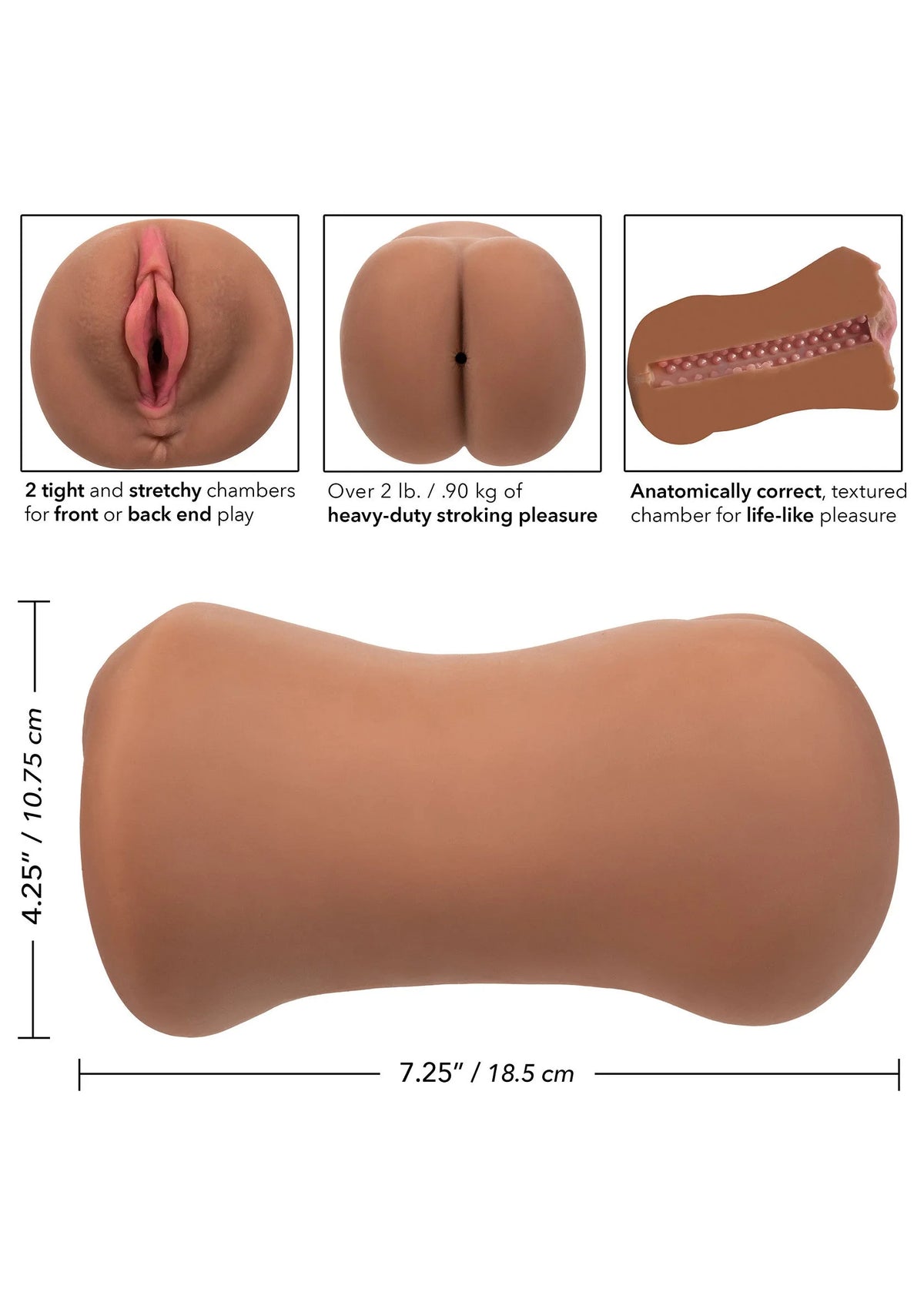 Bestel: Stroke It Dual Entry Pussy Ass by CalExotics - bij Happytoys: de erotische sex webshop | liever Happy dan Easy ⭐⭐⭐⭐⭐