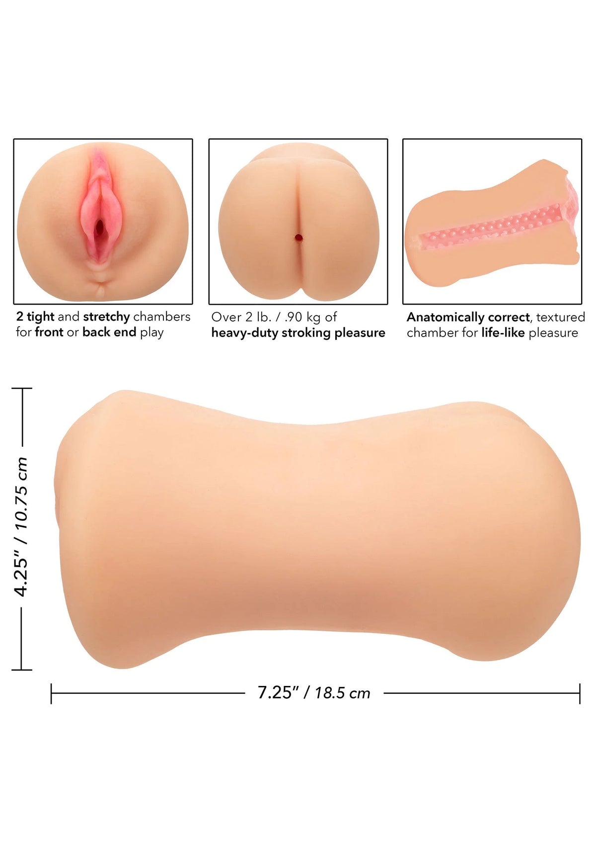 Bestel: Stroke It Dual Entry Pussy Ass by CalExotics - bij Happytoys: de erotische sex webshop | liever Happy dan Easy ⭐⭐⭐⭐⭐
