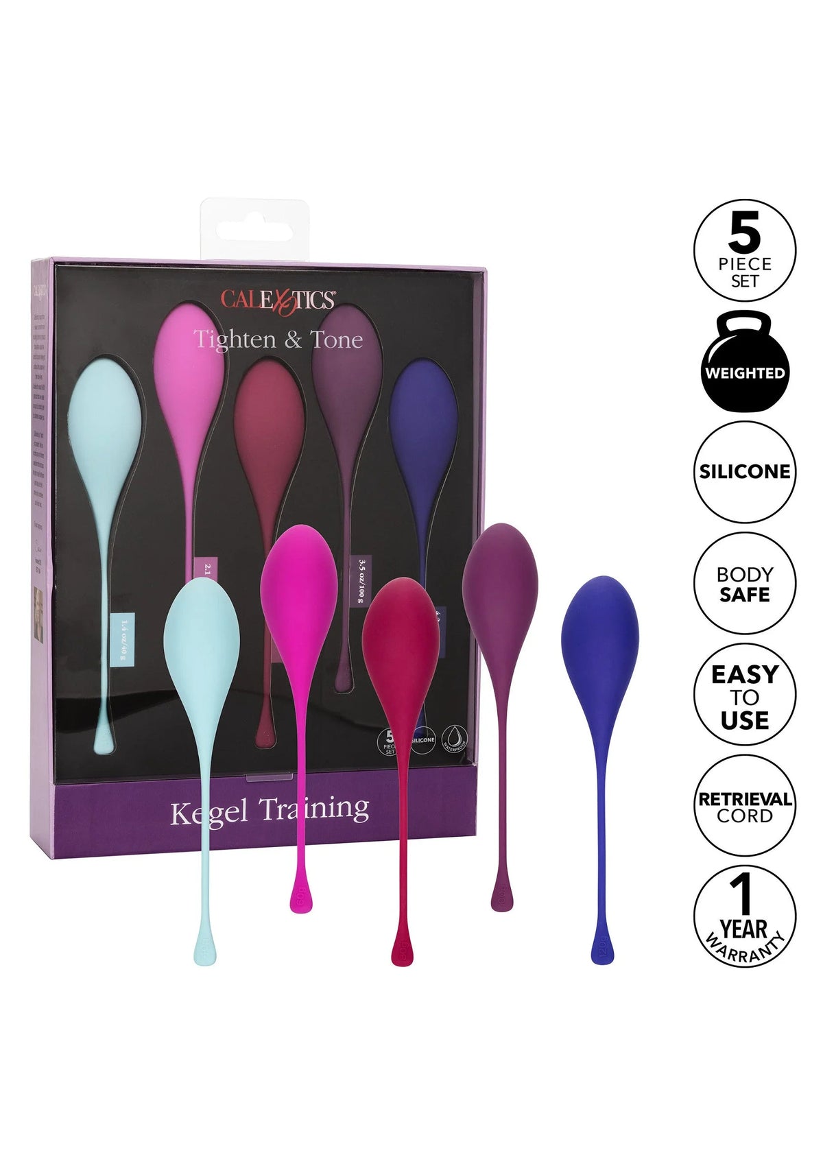 Bestel: Kegel Training 5 - Piece Set bekkenbodem trainer by CalExotics - bij Happytoys: de erotische sex webshop | liever Happy dan Easy ⭐⭐⭐⭐⭐
