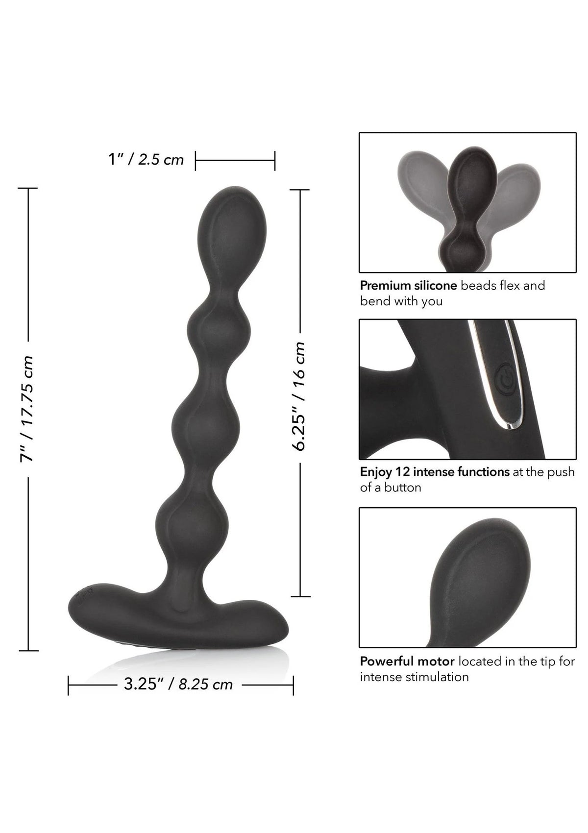 Bestel: Eclipse Slender Vibrating Anal Beads by CalExotics - bij Happytoys: de erotische sex webshop | liever Happy dan Easy ⭐⭐⭐⭐⭐