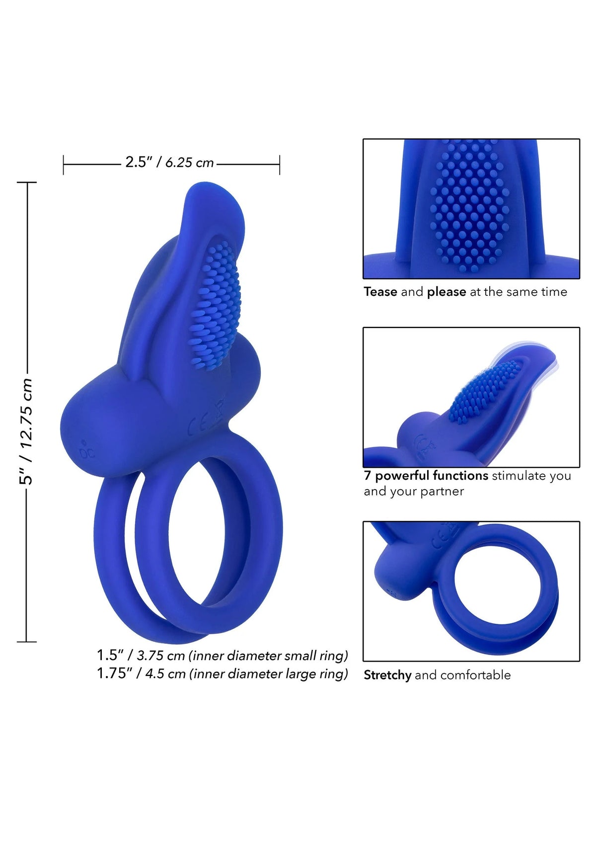 Bestel: Silicone Rechargeable Dual Pleaser Enhancer by CalExotics - bij Happytoys: de erotische sex webshop | liever Happy dan Easy ⭐⭐⭐⭐⭐