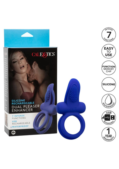 Bestel: Silicone Rechargeable Dual Pleaser Enhancer by CalExotics - bij Happytoys: de erotische sex webshop | liever Happy dan Easy ⭐⭐⭐⭐⭐