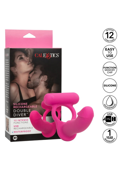 Bestel: Double Diver Couples vibrator ring by CalExotics Couples Enhancers - bij Happytoys: de erotische sex webshop | liever Happy dan Easy ⭐⭐⭐⭐⭐