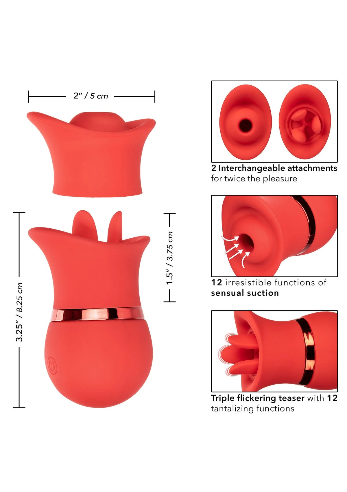 Bestel: French Kiss Suck & Play Interchangeable Set by CalExotics - bij Happytoys: de erotische sex webshop | liever Happy dan Easy ⭐⭐⭐⭐⭐