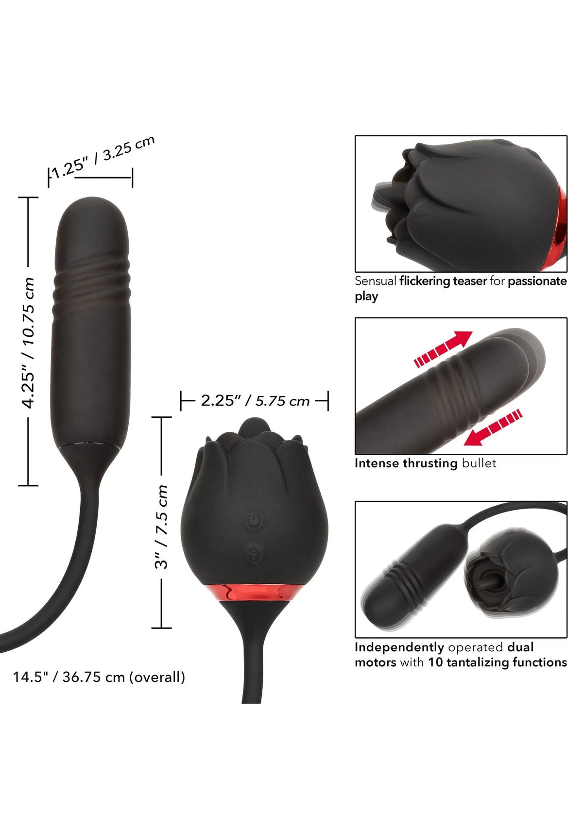 Bestel: French Kiss Elite Romeo double action vibrator by CalExotics - bij Happytoys: de erotische sex webshop | liever Happy dan Easy ⭐⭐⭐⭐⭐