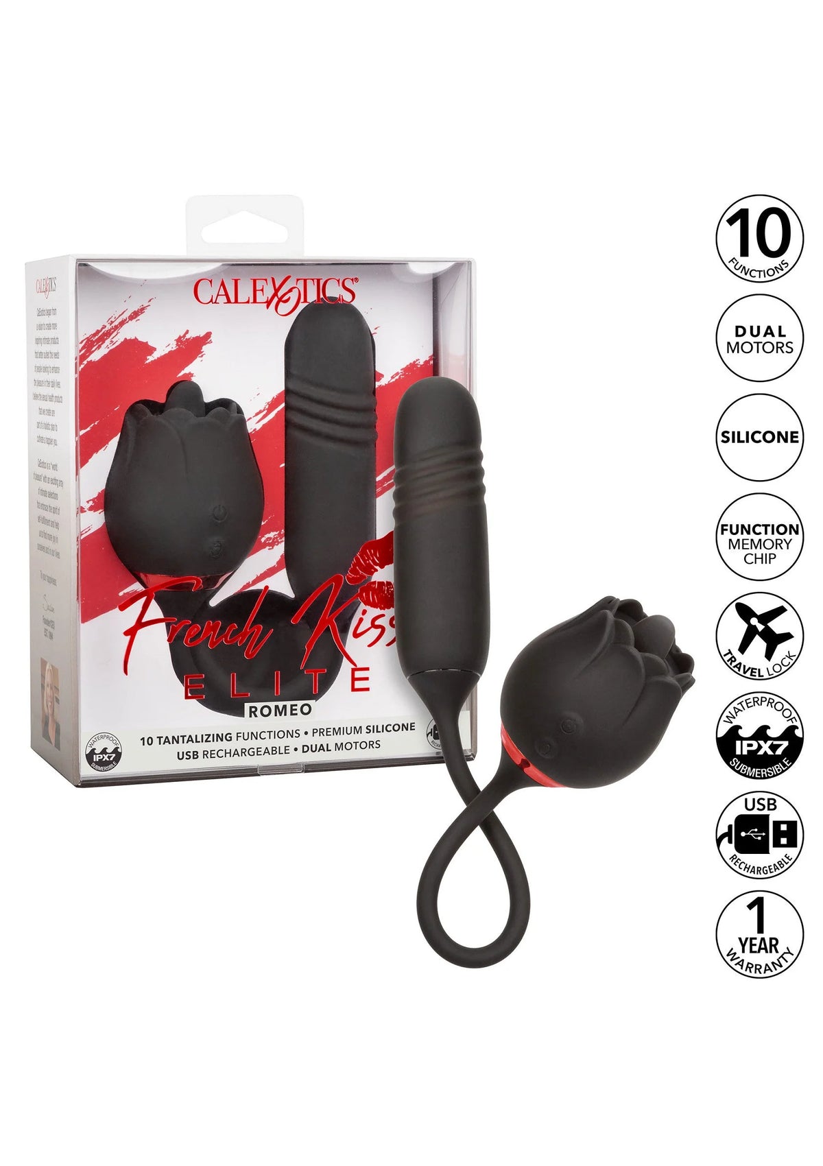 Bestel: French Kiss Elite Romeo double action vibrator by CalExotics - bij Happytoys: de erotische sex webshop | liever Happy dan Easy ⭐⭐⭐⭐⭐