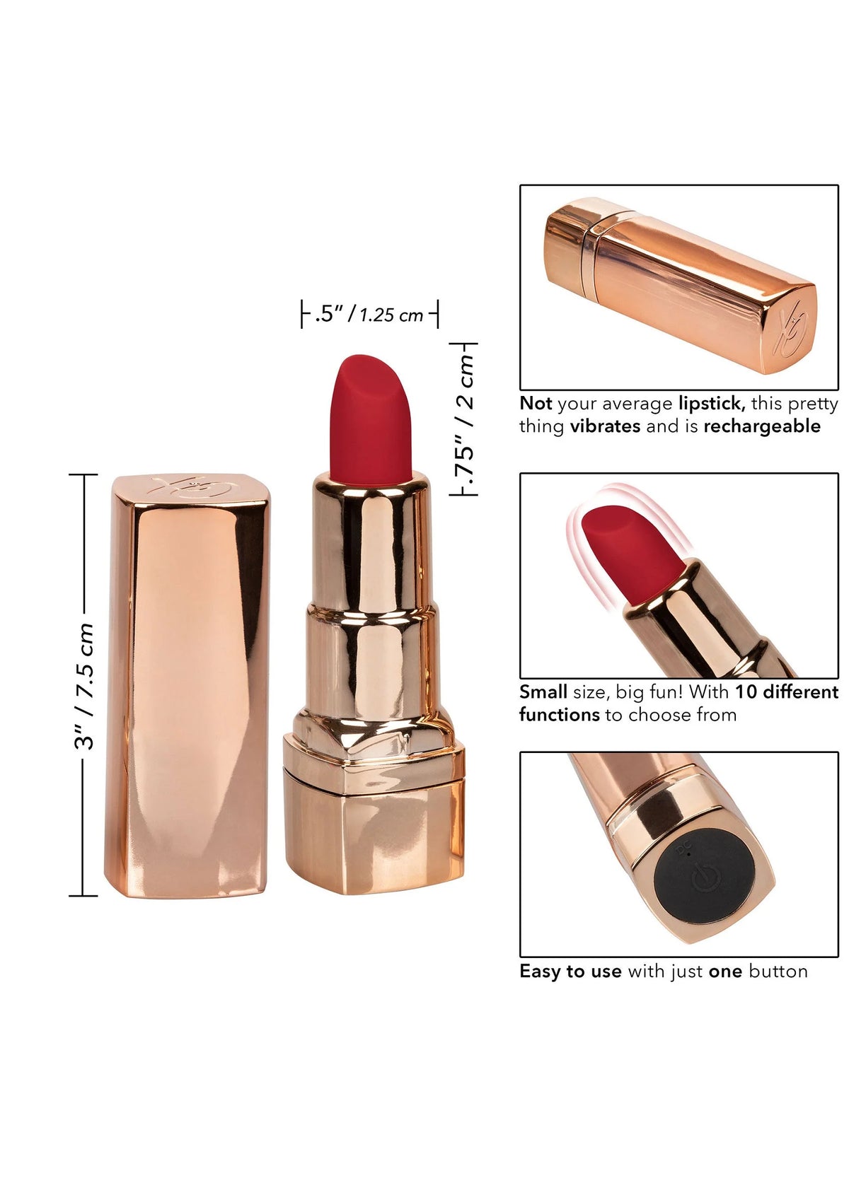 Bestel: Hide & Play Lipstick Rechargeable by CalExotics - bij Happytoys: de erotische sex webshop | liever Happy dan Easy ⭐⭐⭐⭐⭐