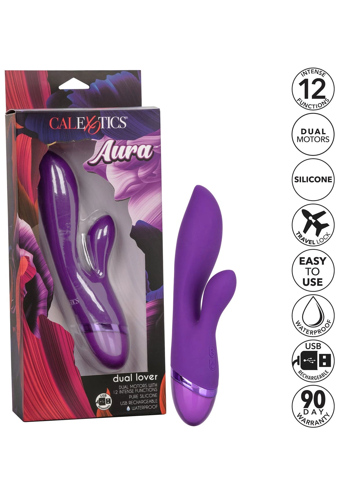 Bestel: Aura Dual Lover by CalExotics - bij Happytoys: de erotische sex webshop | liever Happy dan Easy ⭐⭐⭐⭐⭐