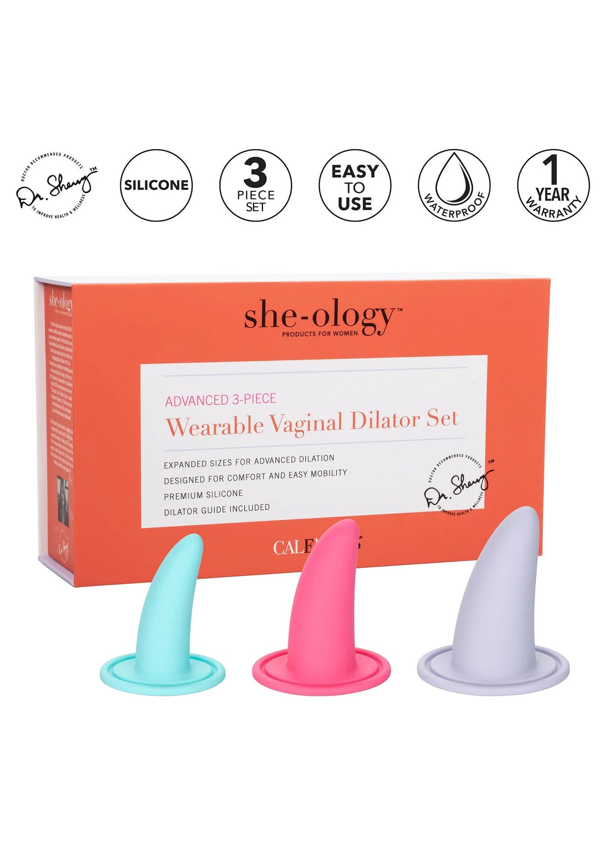 Bestel: She - ology Advanced 3 - Piece Wearable Vaginal Dilator Set by CalExotics - bij Happytoys: de erotische sex webshop | liever Happy dan Easy ⭐⭐⭐⭐⭐