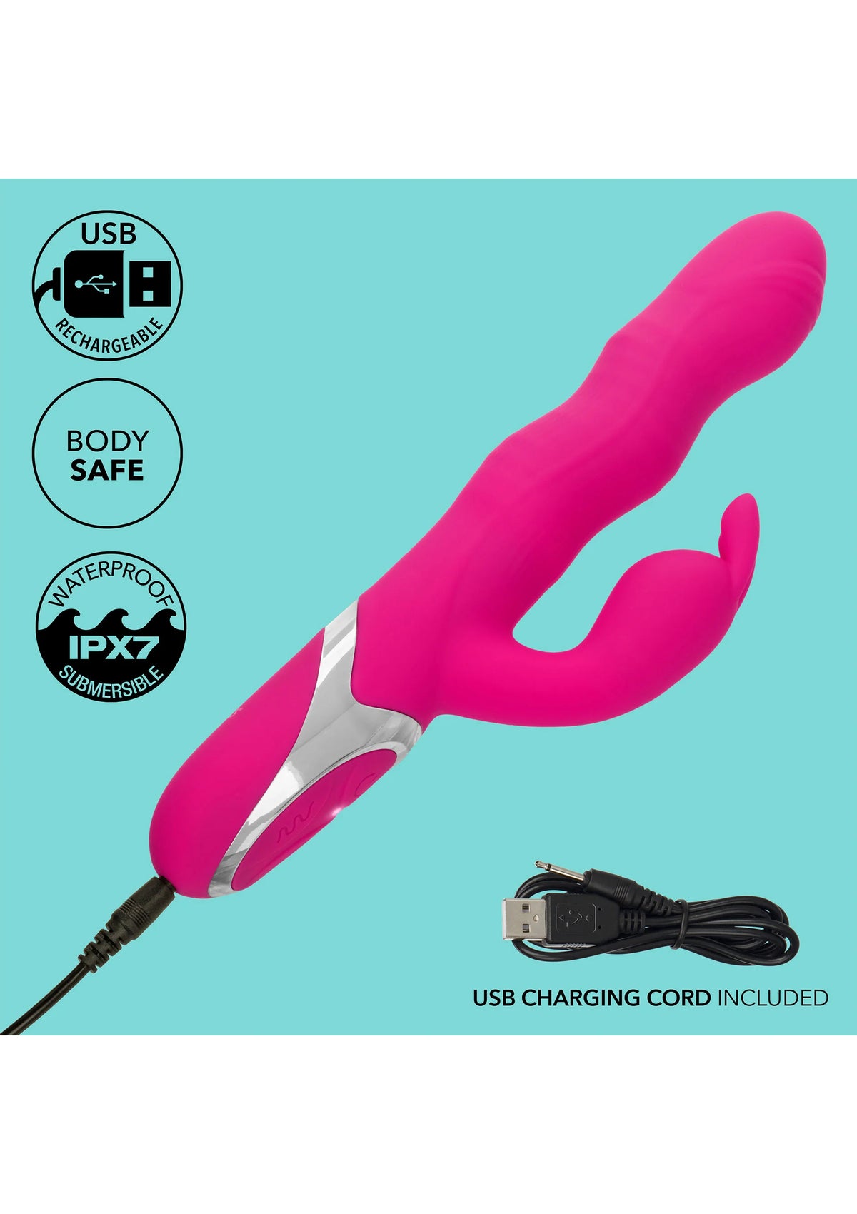 Bestel: Wave Action Bunny by CalExotics Enchanted - bij Happytoys: de erotische sex webshop | liever Happy dan Easy ⭐⭐⭐⭐⭐