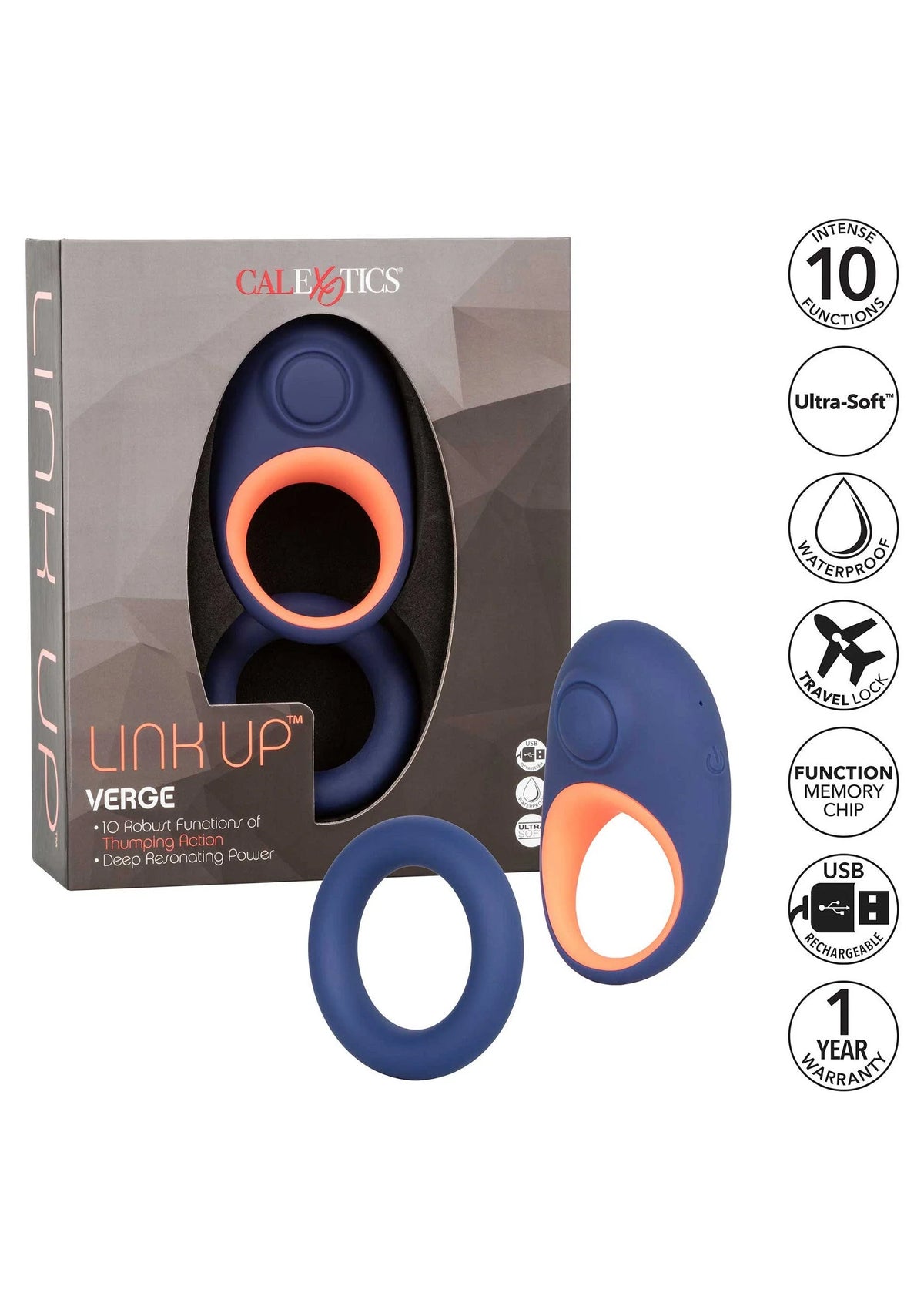 Bestel: Link Up Verge vibrator Cockring by CalExotics - bij Happytoys: de erotische sex webshop | liever Happy dan Easy ⭐⭐⭐⭐⭐