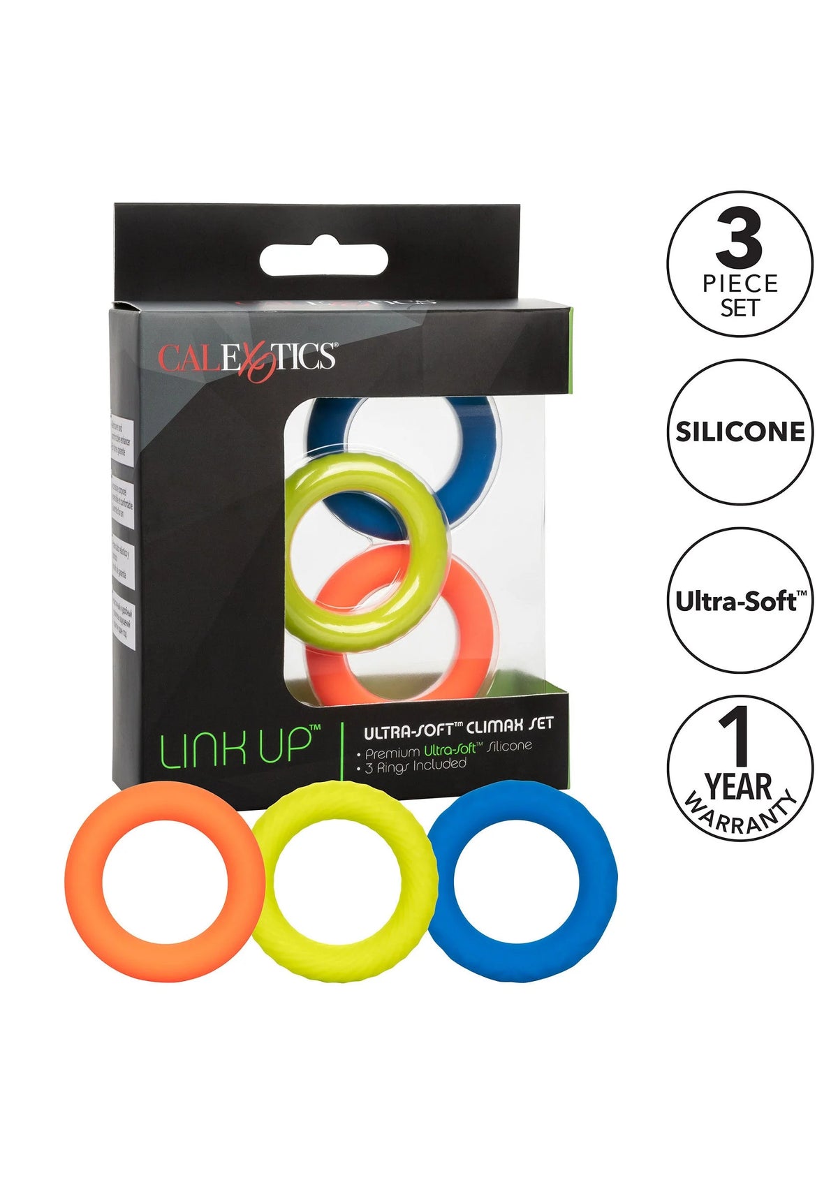Bestel: Link Up Ultra - Soft Climax Set cockring by CalExotics - bij Happytoys: de erotische sex webshop | liever Happy dan Easy ⭐⭐⭐⭐⭐