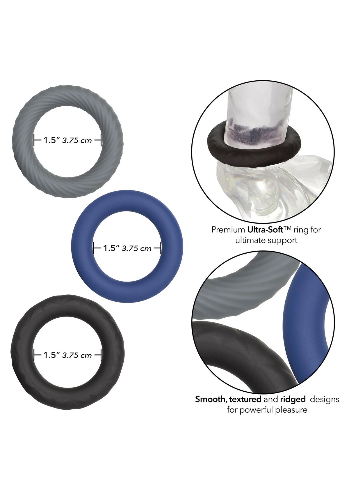 Bestel: Link Up Ultra - Soft Extreme Set cockring by CalExotics - bij Happytoys: de erotische sex webshop | liever Happy dan Easy ⭐⭐⭐⭐⭐
