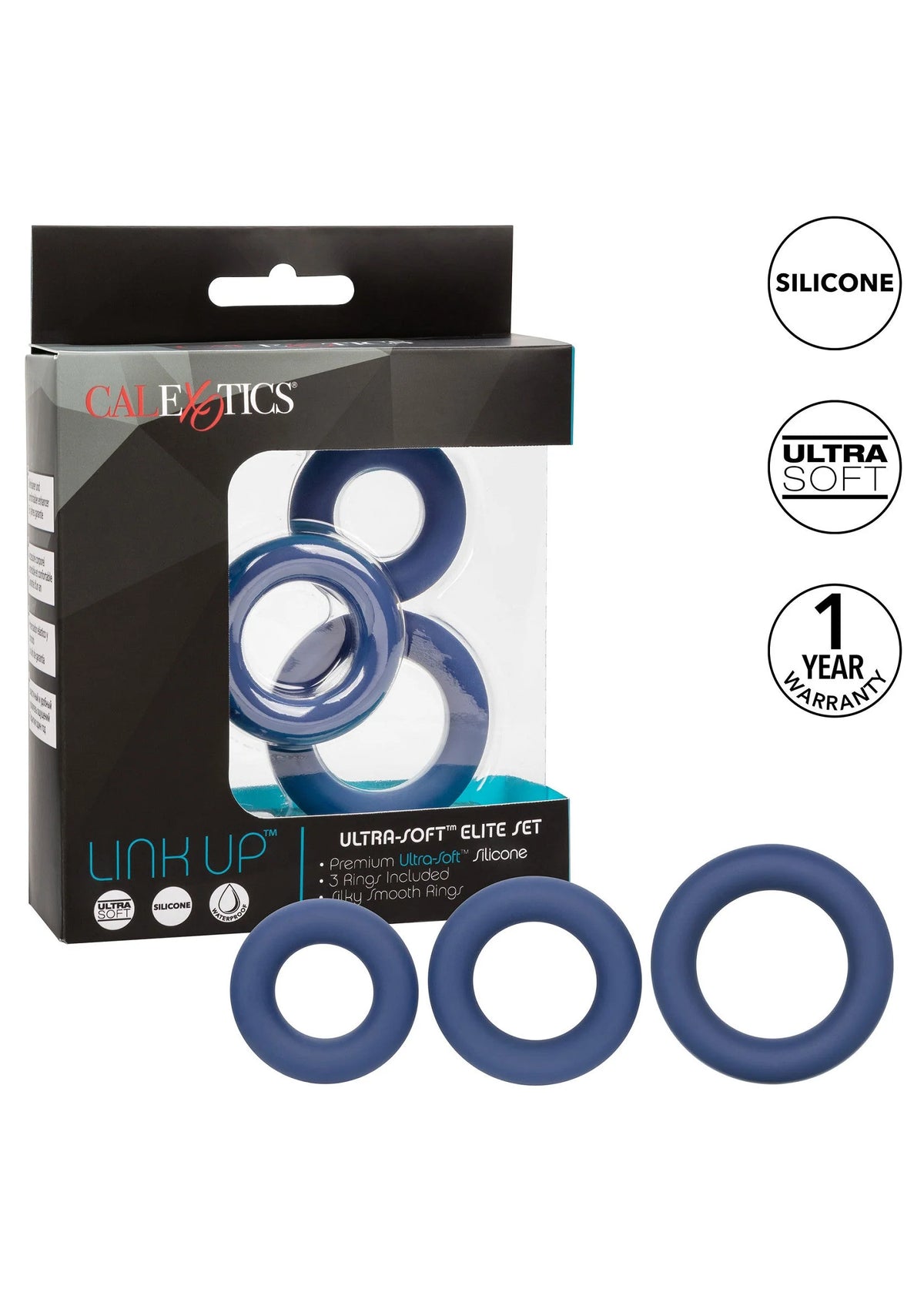 Bestel: Link Up Ultra - Soft Elite Set Cockring by CalExotics - bij Happytoys: de erotische sex webshop | liever Happy dan Easy ⭐⭐⭐⭐⭐