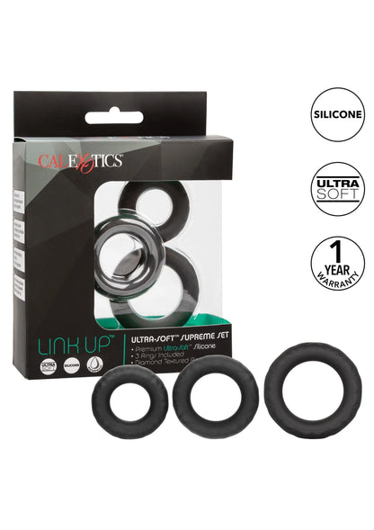 Bestel: Link Up Ultra - Soft Supreme Set cockring by CalExotics - bij Happytoys: de erotische sex webshop | liever Happy dan Easy ⭐⭐⭐⭐⭐