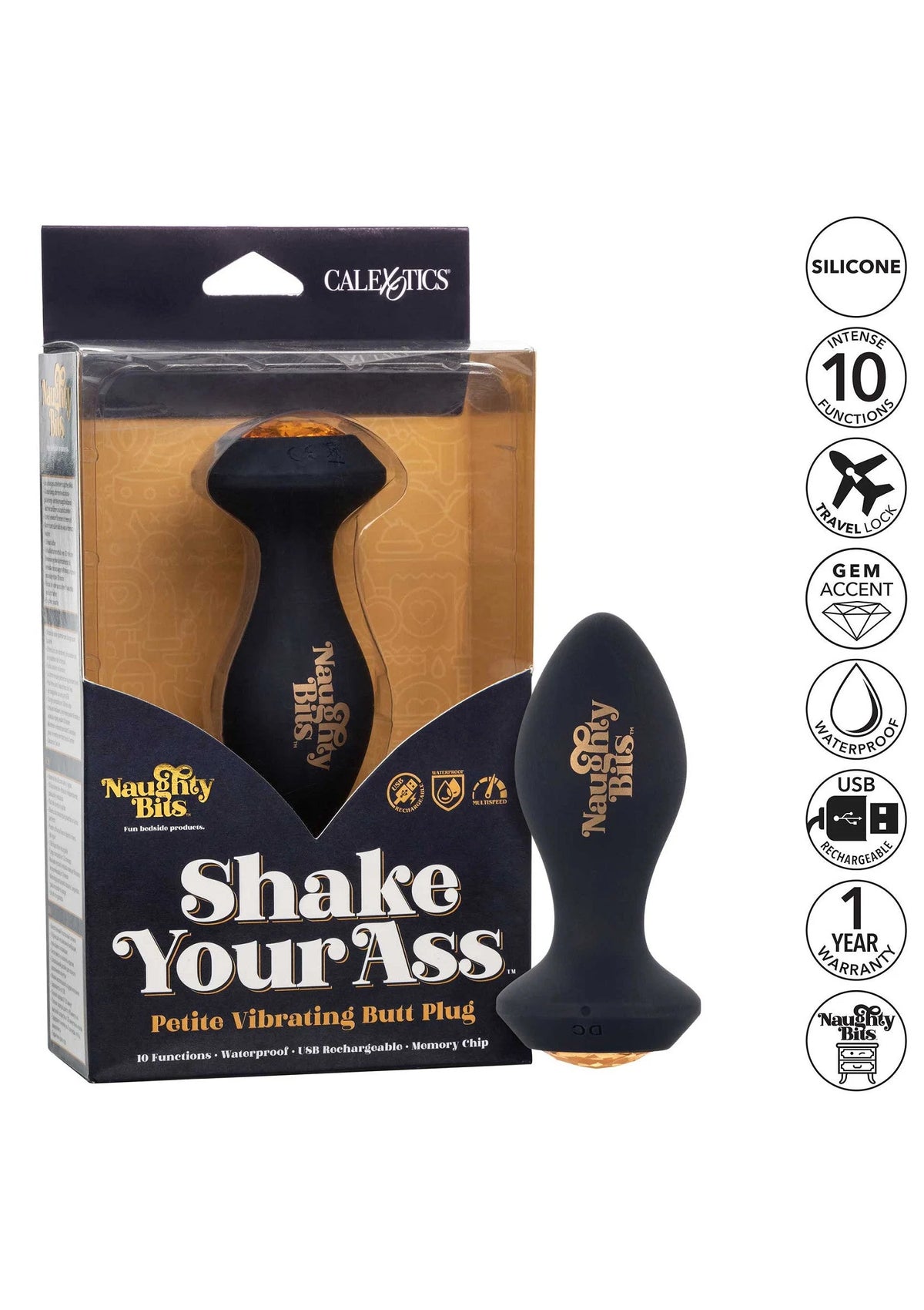 Bestel: Naughty Bits Shake Your Ass Petite Vibrating Butt Plug by CalEotics - bij Happytoys: de erotische sex webshop | liever Happy dan Easy ⭐⭐⭐⭐⭐