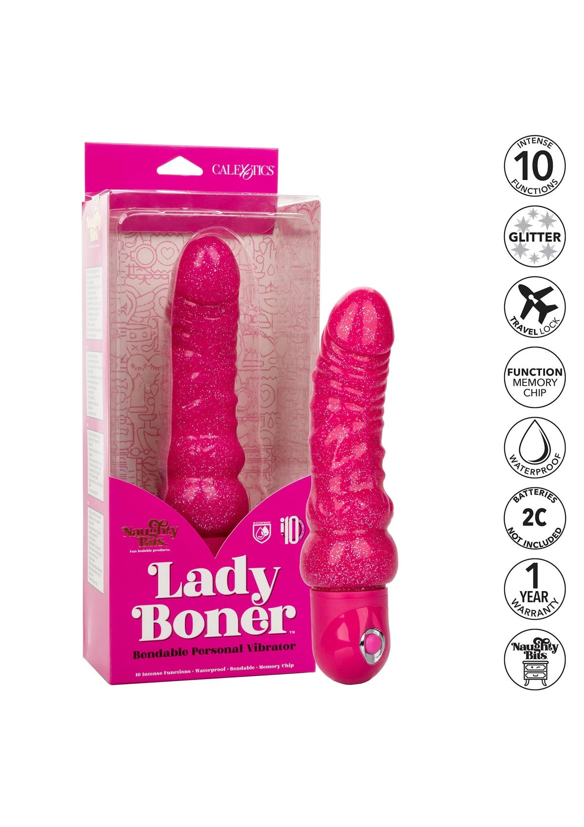 Bestel: Lady Boner Bendable Vibrator by CalExotics Naughty Bits - bij Happytoys: de erotische sex webshop | liever Happy dan Easy ⭐⭐⭐⭐⭐